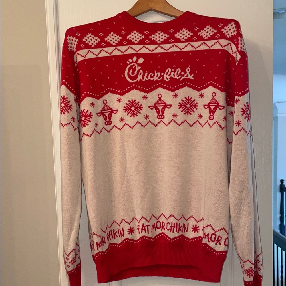Chick-fil-A Red and White Holiday Sweater